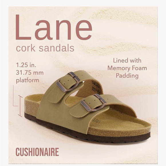 Cork Slip-On Sandals with Buckle - Picture 2 of 4